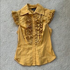 Bebe Yellow Ruffle Top